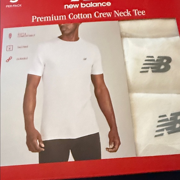 New Balance White Crew Neck Tee 3-Pack. NWT - Picture 5 of 5